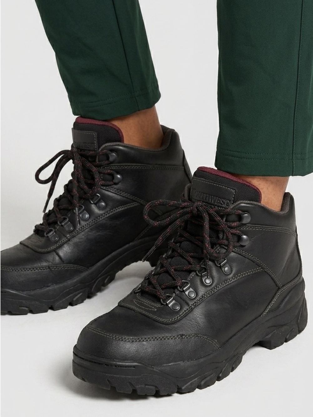 Northwest Territory Black and Burgundy Hiking Boots